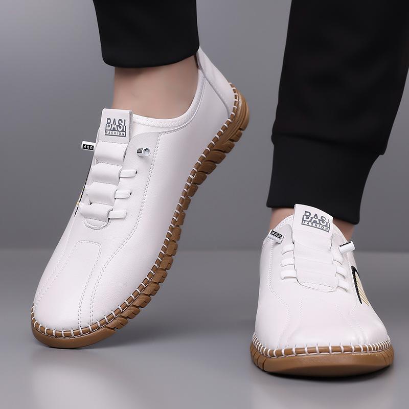 Fashion Big Size Fashion Casual Soft Leather Shoes for Men Solid Color Light Driving Shoes Male Spring Autumn New Designer Shoe Man