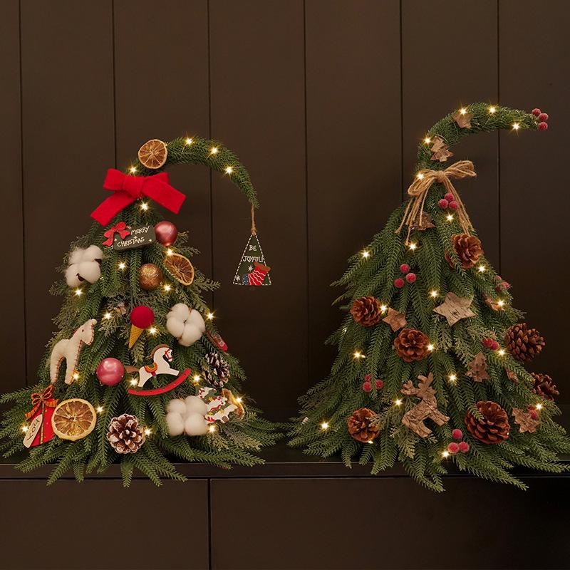 Pure PE Simulation Noble Fir Tree Desktop Ornament for High-End Restaurant and Hotel Christmas Decorations