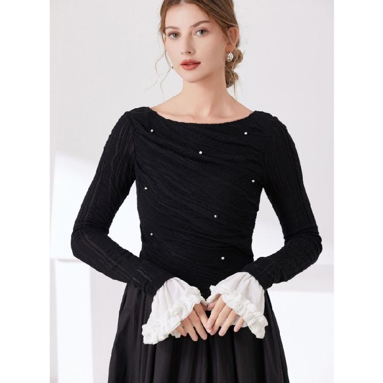 Gerüschte Armstulpen Einfach zu tragen Abnehmbare Ärmel Falsche Ärmel Für Bürofrauen Alltagsoutfit Partykleidung Dekoration