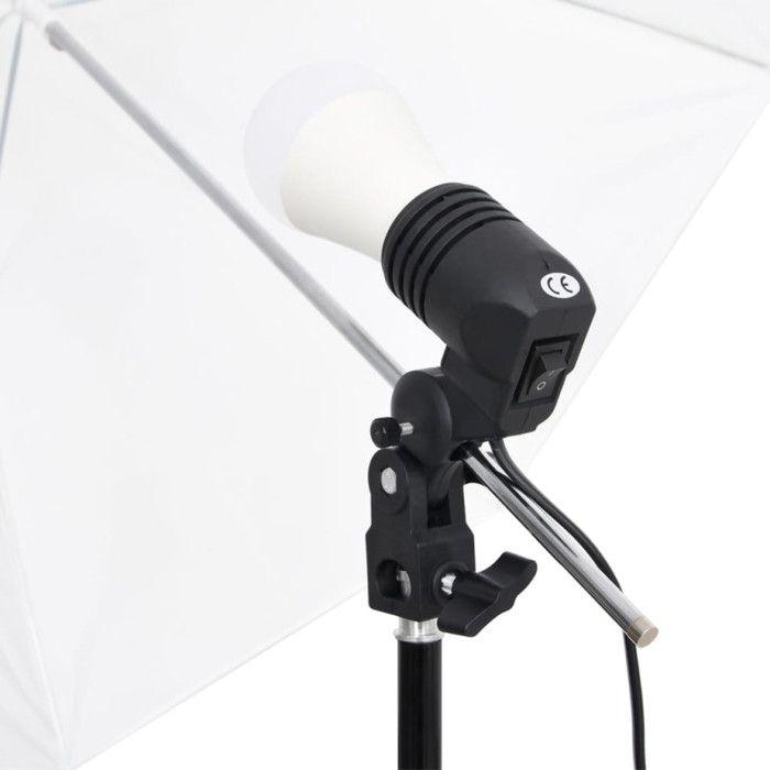 VidaXL Photo Studio Kit with Lighting and Backdrop Photography Light Background System Kit 3094650