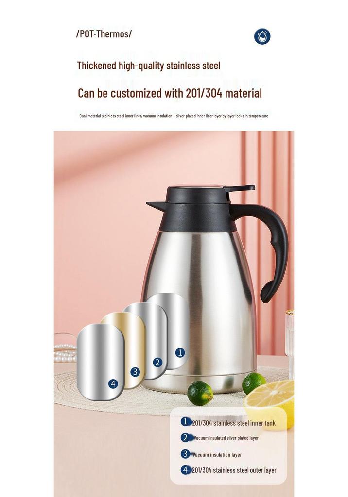Stainless Steel Large Capacity Vacuum Insulated Hot Water Bottle with Steel Lid