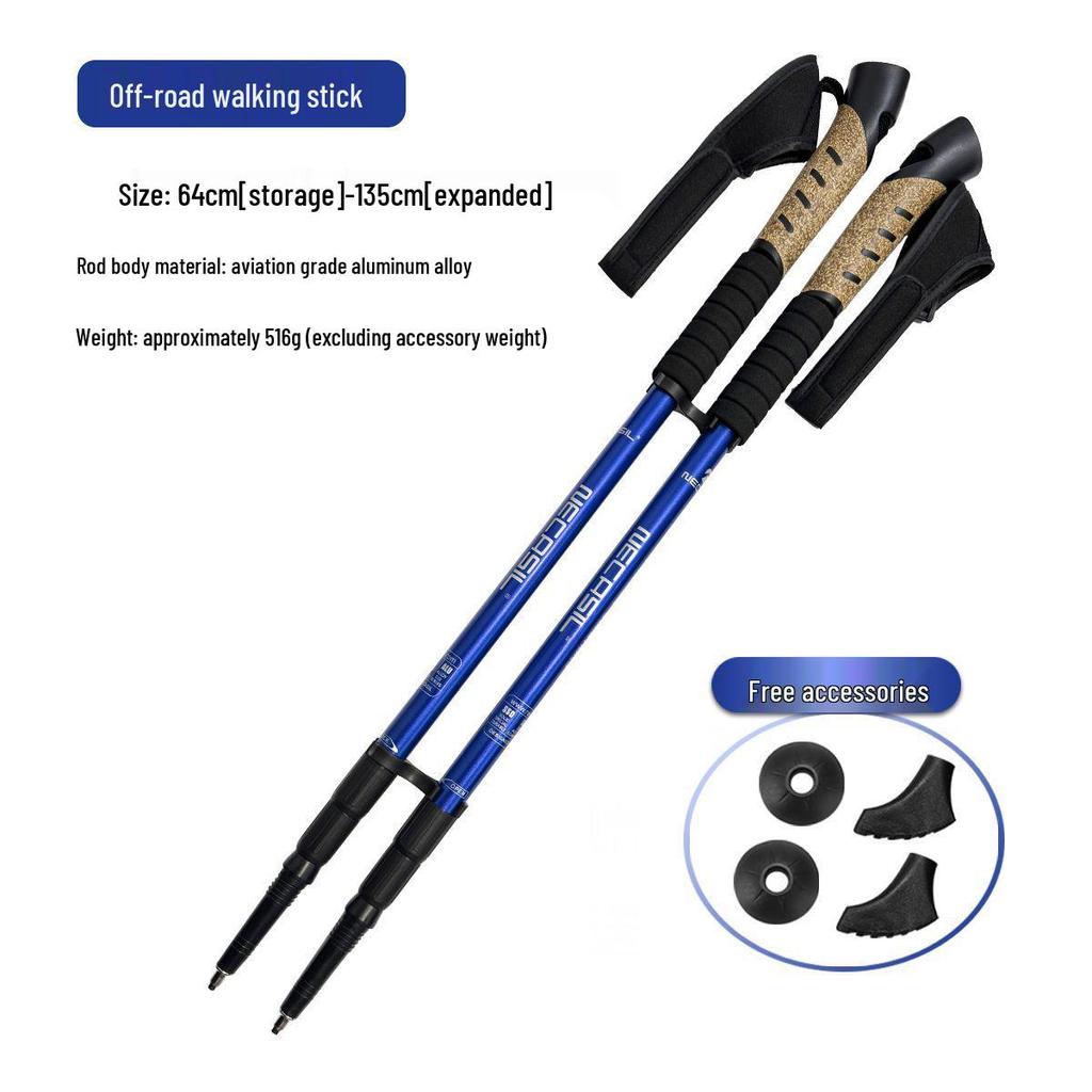 Aluminum Alloy 6061 Cork Handle Trekking Pole N301 Nordic Walking Stick