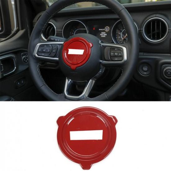ABS Steering Wheel Center Cover Trim Decoration for Jeep Gladiator JL JT 18+ Red