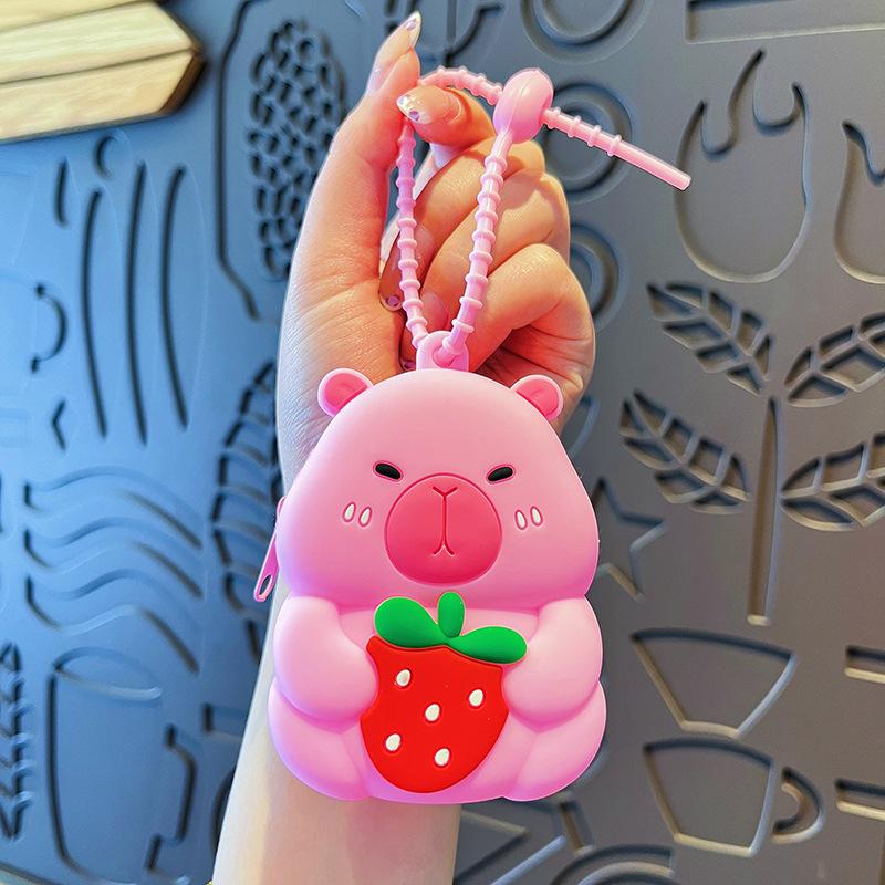 Новые мультяшные брелоки-подвески с капибарой для женщин Y2k Сумка Чехол для наушников Брелоки для ключей пары Милый шарм капибары Подарочные аксессуары