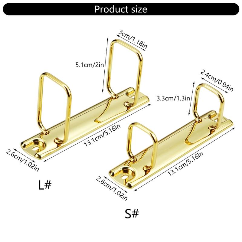 2Pcs Double Square Rings Metal Binding Clip Two Hole Metal Binding Rings For Paper Document Organization Office Supplies