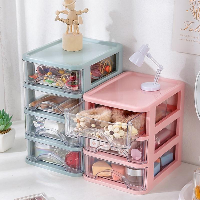 Clear Storage Organizer Desk Organizer with Drawers Plastic Stationery Organizer Makeup Organizer Storage Box for Office