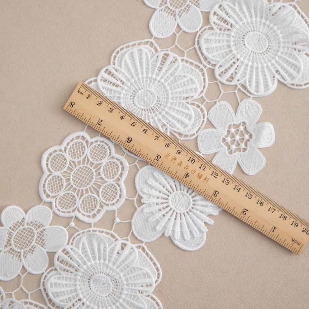 Sewing Supplies Embroidered Flower Ribbon 3d Flowers Fringe Trim Embroidered Trim Ribbon Cloth
