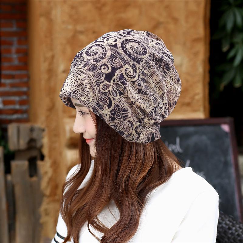 Sombreros de Mujer Primavera y Verano Sección Delgada Gorro Cubrecabeza Transpirable Calvicie Quimioterapia Gorro de Luna Turbante Sombrero para Exterior
