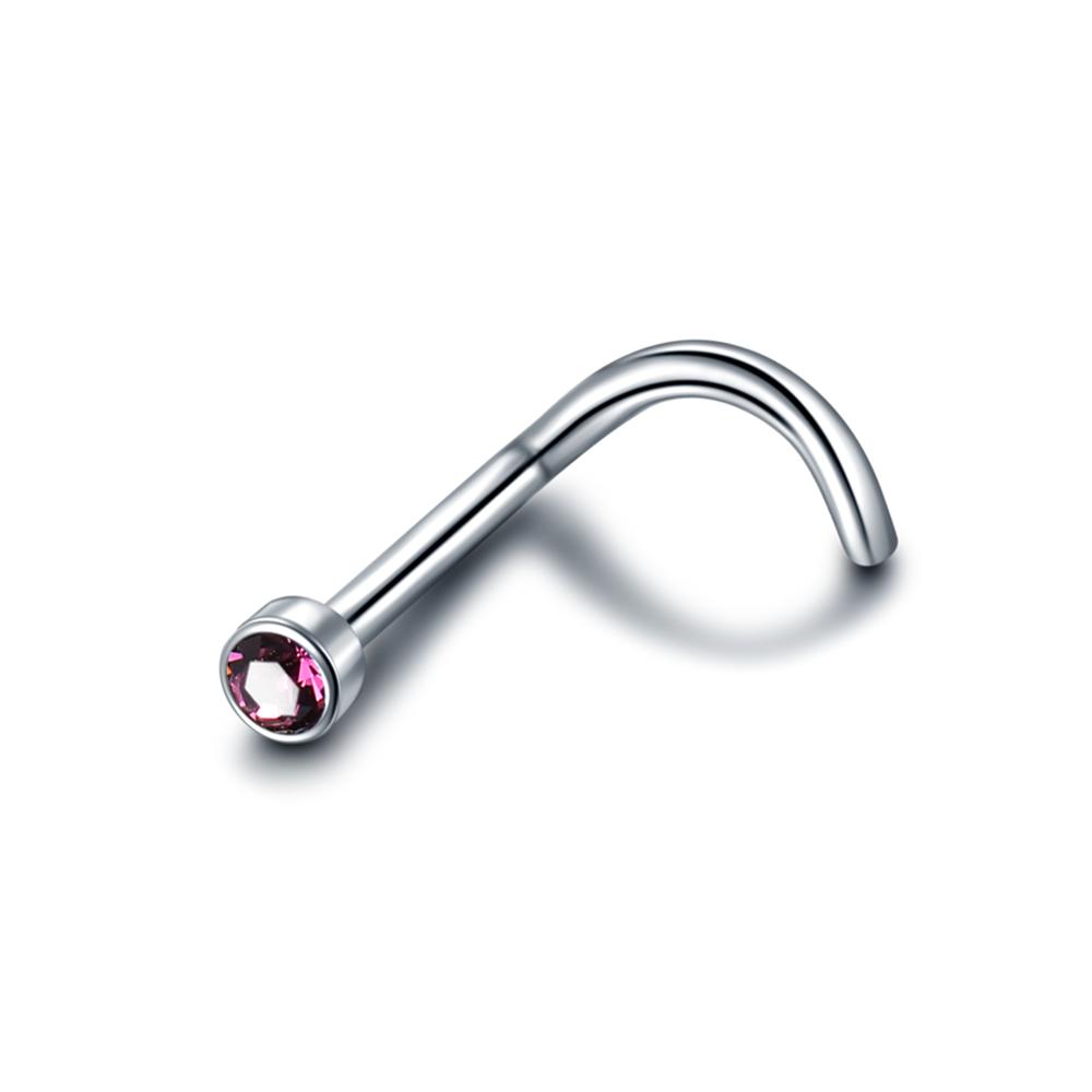 1 Stück G23 Titan Kristall Nasenschraube Stecker Ring Zirkon Ohr Helix Piercing Mischfarbe Nasenring Krappen CZ Nasenschmuck