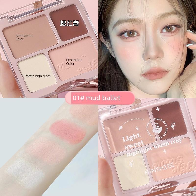Chen Shi'an Recommend Four-Color Blush Highlighting Powder Blusher Red Rouge Matte Expansion Color 2024 New Arrival