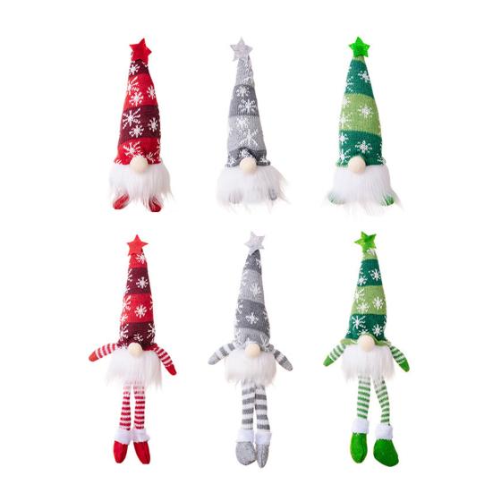 Pandantiv Gnom de Crăciun cu Lumini LED Alb Cald Barbă Lungă Gnom de Crăciun Decor de Masă pentru Casă