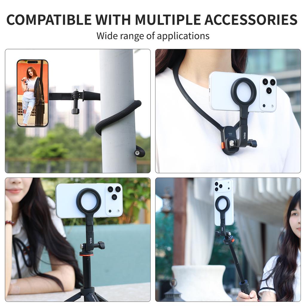 VRIG 360 Degree Rotation Magnetic Phone Mount Multi-function Selfie Stick Photography Tripod