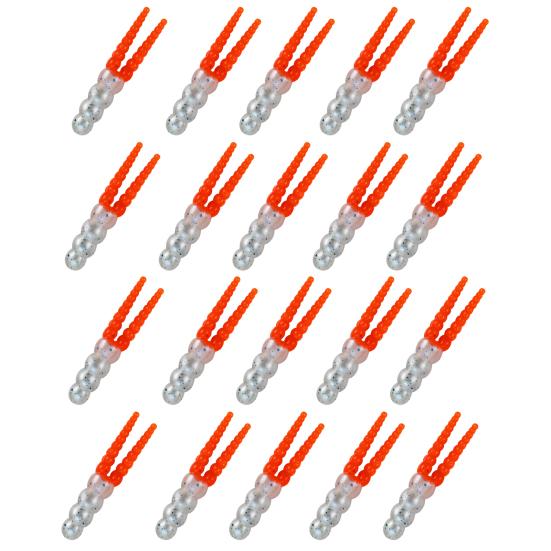 20Pcs 5CM/2G Soft PVC Worm Bait Fork Tail Two-color Bionic Artificial Worm Lure Swimbait Saltwater Freshwater Fishing Accessories