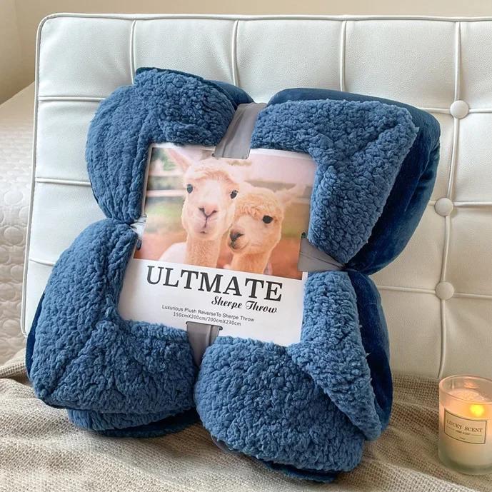 Fashion Best-selling Lamb Wool Blanket Solid Color Thickened Blanket Lunch Break Blankets Warm Bed Sheet Mantas De Cama Cobijas