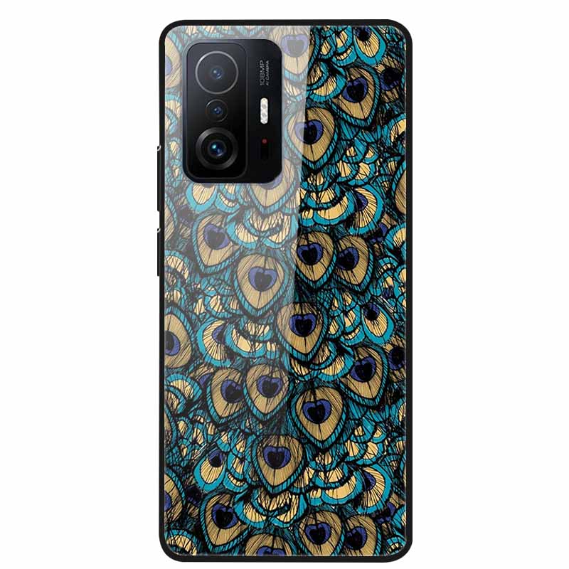 Case For Xiaomi 11T Pro Glass Hard Tempered Glass PC Phone Cover For Xiaomi Mi 11T 11 T Pro Shockproof Landscape Cute Capa Coque