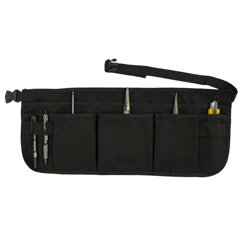 

Большая поясная сумка с ремнем, много карманов, держатель для инструментов, садовый прочный органайзер, износостойкая чистящая полиэстеровая ткань чёрный