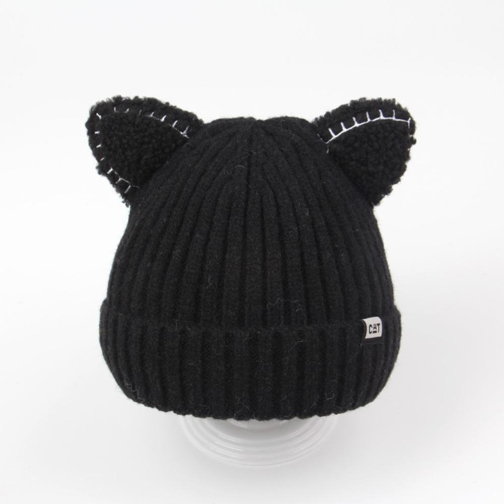 Cute Cat Ears Children's Knitted Hat Winter Warm Beanies Caps New Pullover Hat  Kids