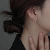 Korean Style Frosted Knotted Bow Earrings – Gentle, Elegant Hoop with Small Sand Surface.