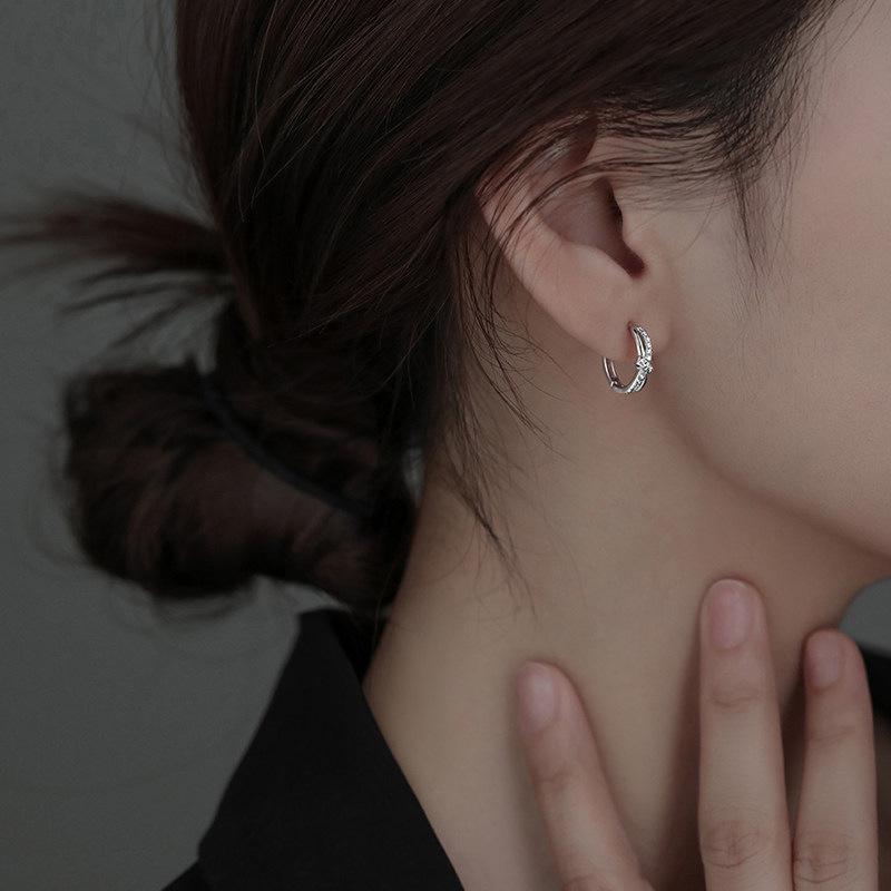 Korean Style Frosted Knotted Bow Earrings – Gentle, Elegant Hoop with Small Sand Surface.