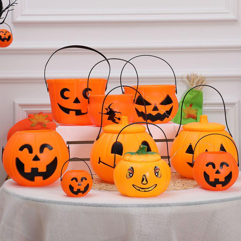 Children's Halloween Pumpkin Lantern Candy Basket - Trick-or-Treat Toy & Decoration