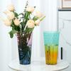 Clear Flower Vase for Centerpiece Thickened Plastic Modern Vase Gradient Color Decorative Vase for Home Wedding Party Decor