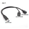 USB 3.0 2.0 Male female To Dual USB 3.0 2way male Female Jack Splitter 2 Port USB Hub Data Cable extend Cord For Laptop Computer