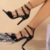 Fashion Summer Brand New Comfortable Rome Black Gold Women Sandals High Heels Lady Stripper Shoes Plus Big Size 43
