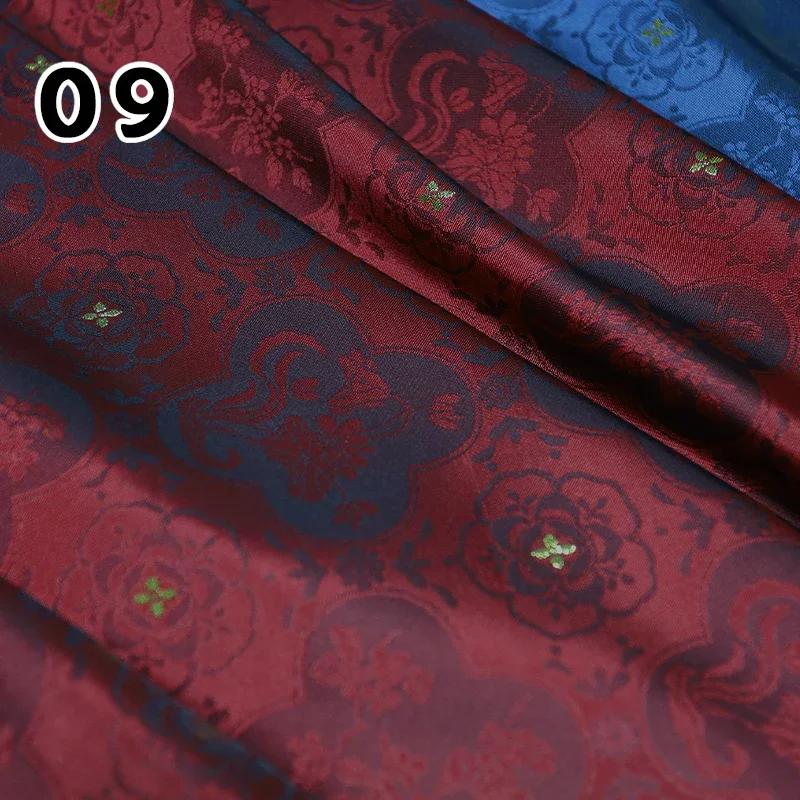 

1m High End Jacquard Fabric Small Golden Osmanthus Lotus Flower Brocade Fabric for Cheongsam Horse Face Skirt DIY Sewing 1x1.5m