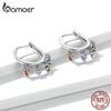 Bamoer Colored Rattle Ear Buckles 925 Sterling Silver Rainbow Zircon Pendant Drop Earrings for Women Plated Platinum Jewelry