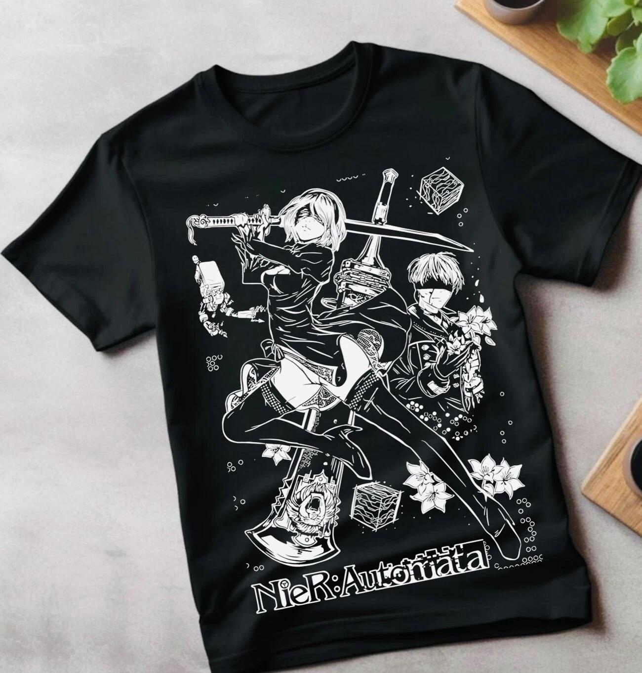Nier Automata 2B YoRHa Новая унисекс футболка, Девочка, футболка с графическим принтом Waifu S