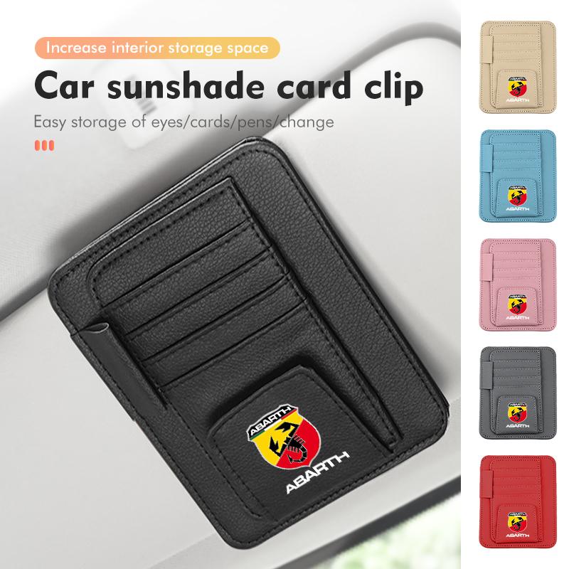 Car Sun Visor Multi-Pocket Glasses Holder Pen Holder Storage For Abarth Freemont Strada 500x Grande Punto Ducato Stilo Palio