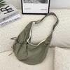 Retro Plaid Hobos Messenger Bags For Women Drawstring Pocket Nylon Dumpling Bag Large Capacity Portable Travel Shoulder Bags