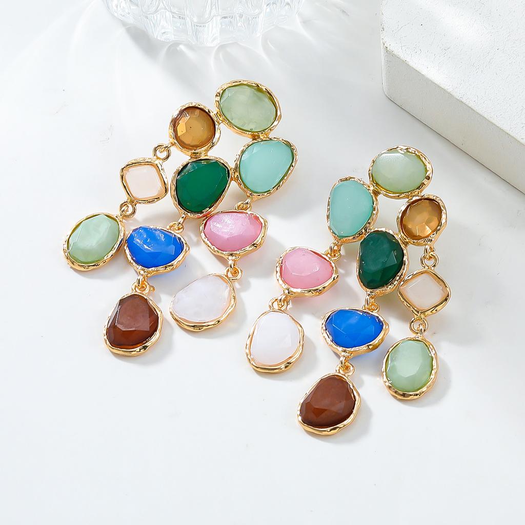 Fashion Color Bohemian Style Retro Style European and American Handmade Earrings Wholesale