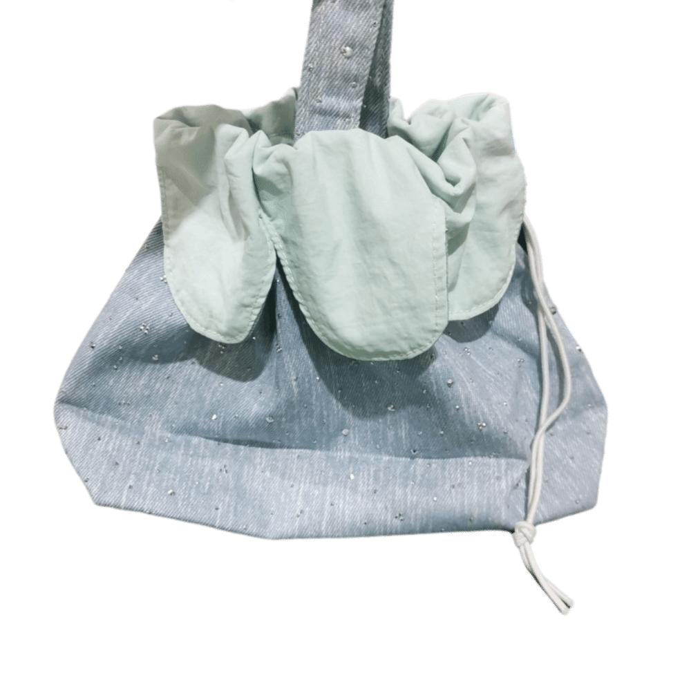 Canvas Drawstring Bag Nylon Irregular Handbag INS Flower Shape Bucket Bag Vacation