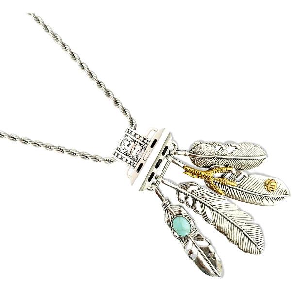 Necklace Adapter Pendant Compatible with Apple Watch, Twist Chain Tether IWatch Series 8/7/6/5/4/SE/9