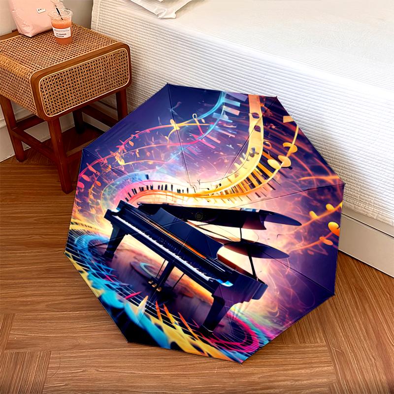 1PC Piano Keys Umbrella Portable Folding Umbrella Iron Frame Hole Bone Structure Outdoor Home Umbrella A21