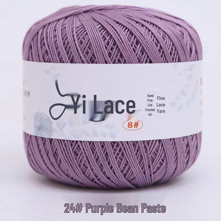 8# 100% Cotton Lace Yarn - 50g Ball, 400m, Strong Twist Crochet Thread for Hand-knitting, Flowers, Hats, and Cardigans - Free Shipping.