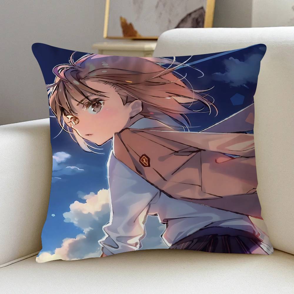 Misaka M-Mikoto Pillow Gift Home Office Decoration Bedroom Sofa Car Cushion Cover Case 45x45