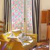 Tulip Flowers Window Clings Stained Glass Floral Window Privacy Film Pink Tulip Static Window Decals for Home Office Living Room