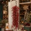 Holiday Door Swag Decoration Artificial Red Berry Branch, Christmas Rustic Style Wall Realistic Plastic Hanging Hangings, Seasonal Waterfall