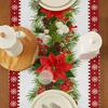 1 Pc Christmas Table Runner Reusable Table Cloth Creative Christmas Table Flags Printed Flags for Anniversary Banquet Festival