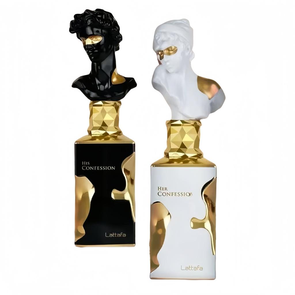 Lattafa Her Confession Parfém, Unisex Arabská Blízkovýchodní Vůně, Dlouhotrvající Dřevitě Květinová Vůně, 50ml méně