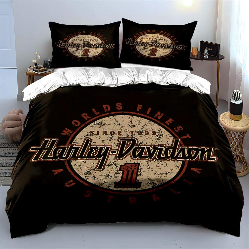 Harley-Davidson Australia Design Bedding Duvet Cover Set Duvet Cover Pillowcases (1*Duvet Cover 2*Pillowcases, Without Duvet Insert)