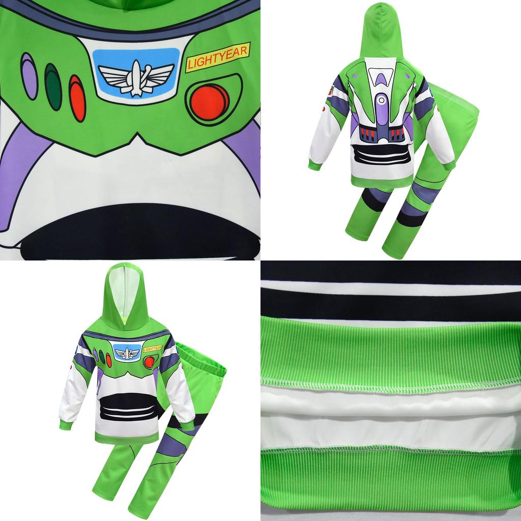 Adorable Toy Story 4 Cosplay Buzz Lightyear 2pcs Set Hoodie Pants Halloween Costume