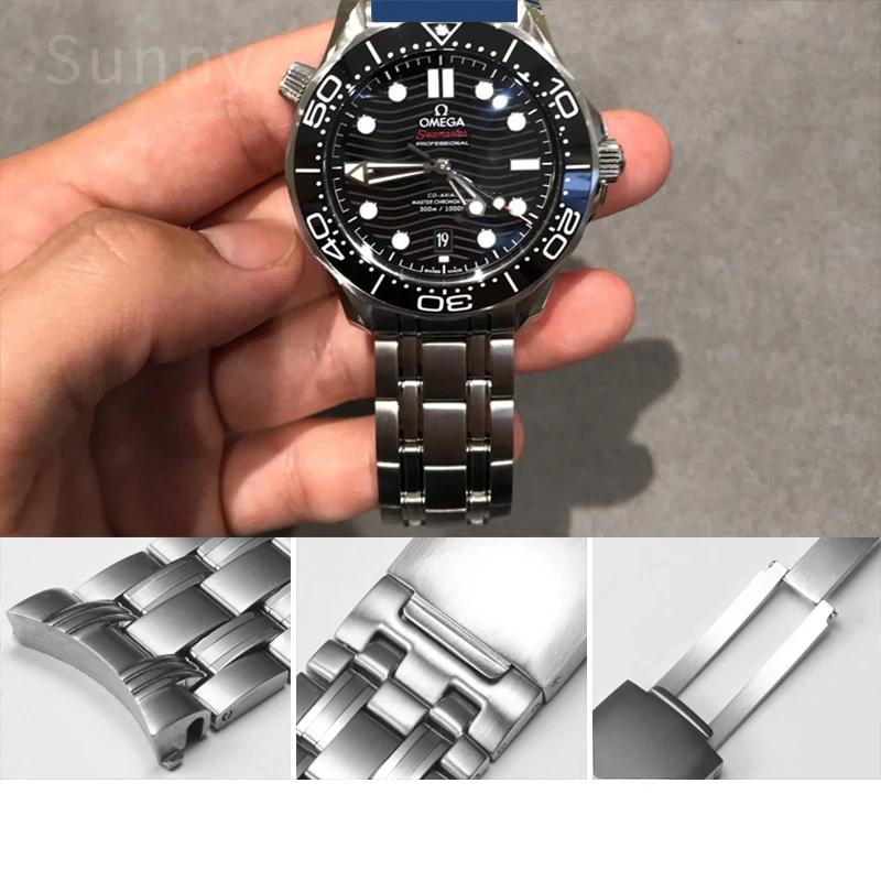 Für Omega Arc Interface Zubehör Edelstahl Seepferdchen 300 Ozean Universum Kleine Fliegende Untertasse Herren Damen Uhrenarmband