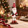 Collectible Holiday Souvenirs Christmas Santa Claus/Elk Ornament, Long Legs 2D Flat Desktop Decorations Festive Fireplace Ornaments with Stable