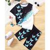 Girls' 3D Graphic Butterfly T-shirt & Shorts Set Short Sleeve Summer Spring Sports Fashion Daily Kids 4-12 Years