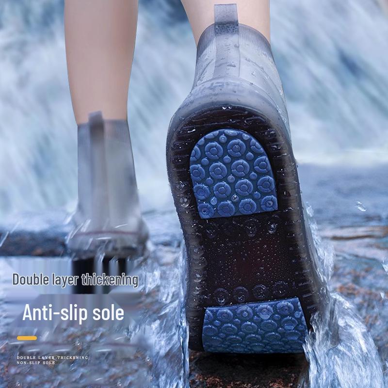 Waterproof Non-Slip Silicone Rain Shoe Covers for Men & Women - Thickened, Wear-Resistant, Mid-Calf Protection for Outdoor Use