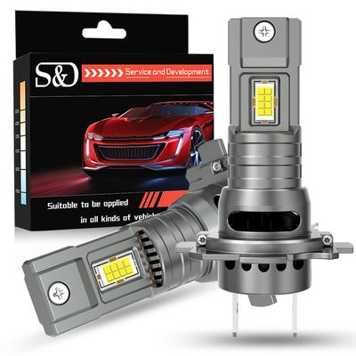 2 szt. H7 podstawa gniazda LED reflektor samochodowy 70W żarówki Turbo dużej mocy 6500K 40000 lm CSP Chip Mini Led Light Plug & Play Wiress reflektor z wentylatorem