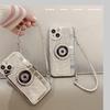Ins Flash Diamond Camera Electroplated Silver Mobile Phone Case for iPhone16ProMax Bracelet Strip Apple 14 Protective Case